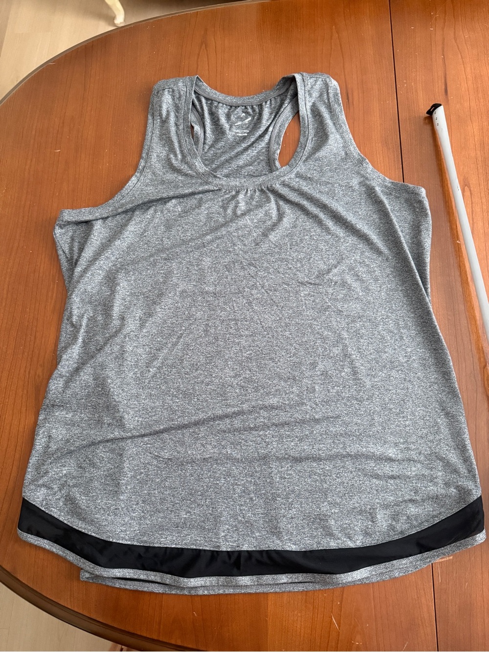 Head Gray Racerback Tank with Black Hem